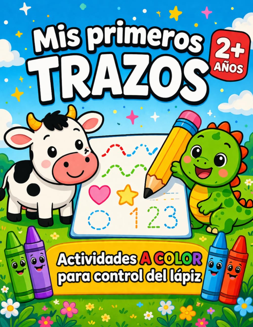 Mis Primeros TRAZOS: Libro de Actividades para Niños desde 2 Años. Cuaderno de Líneas, Formas y Números para Control del Lápiz | Libros de Caligrafía y Grafomotricidad para Niños en Español