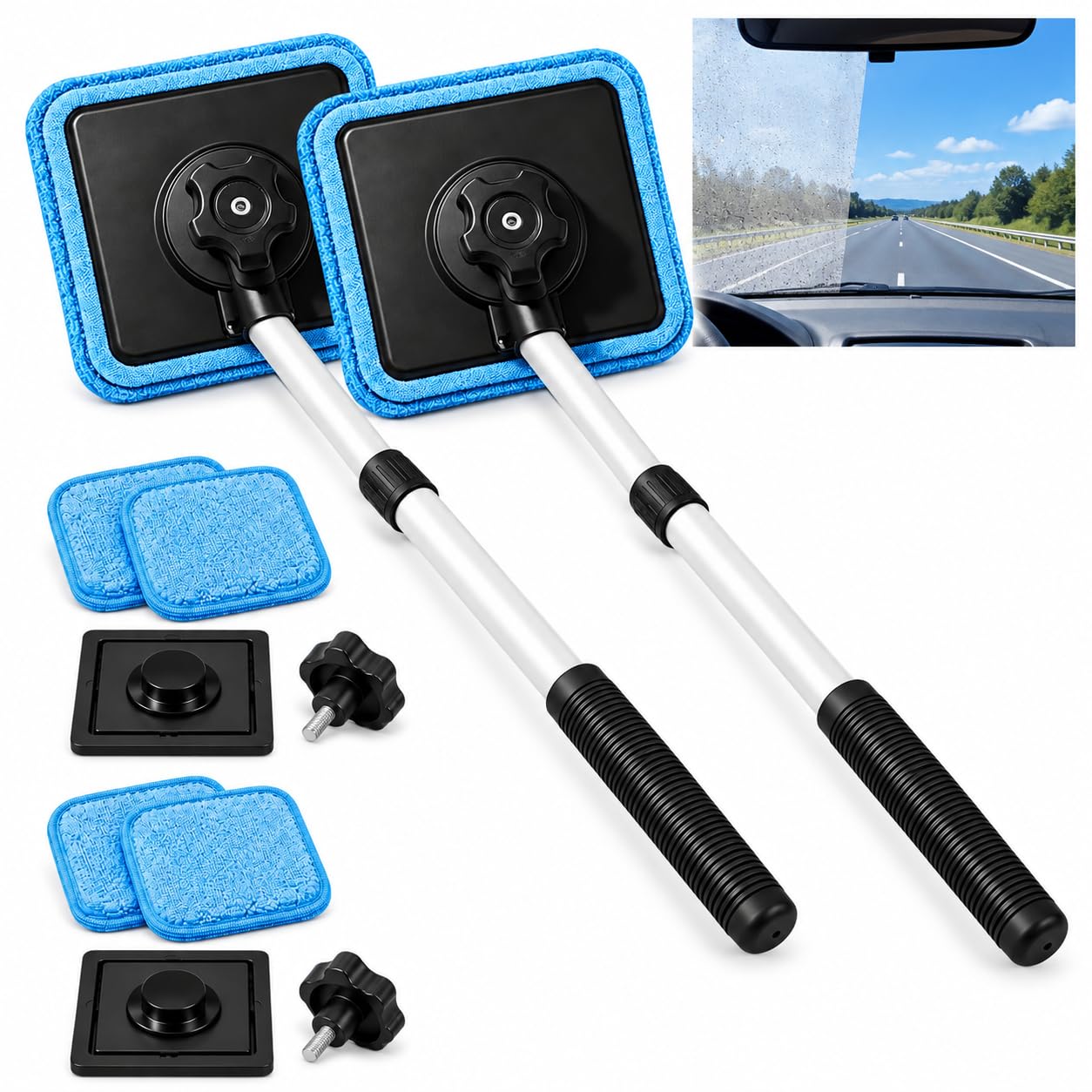 Kit de Nettoyage magnétique Double pour Pare-Brise de Voiture, sans Traces