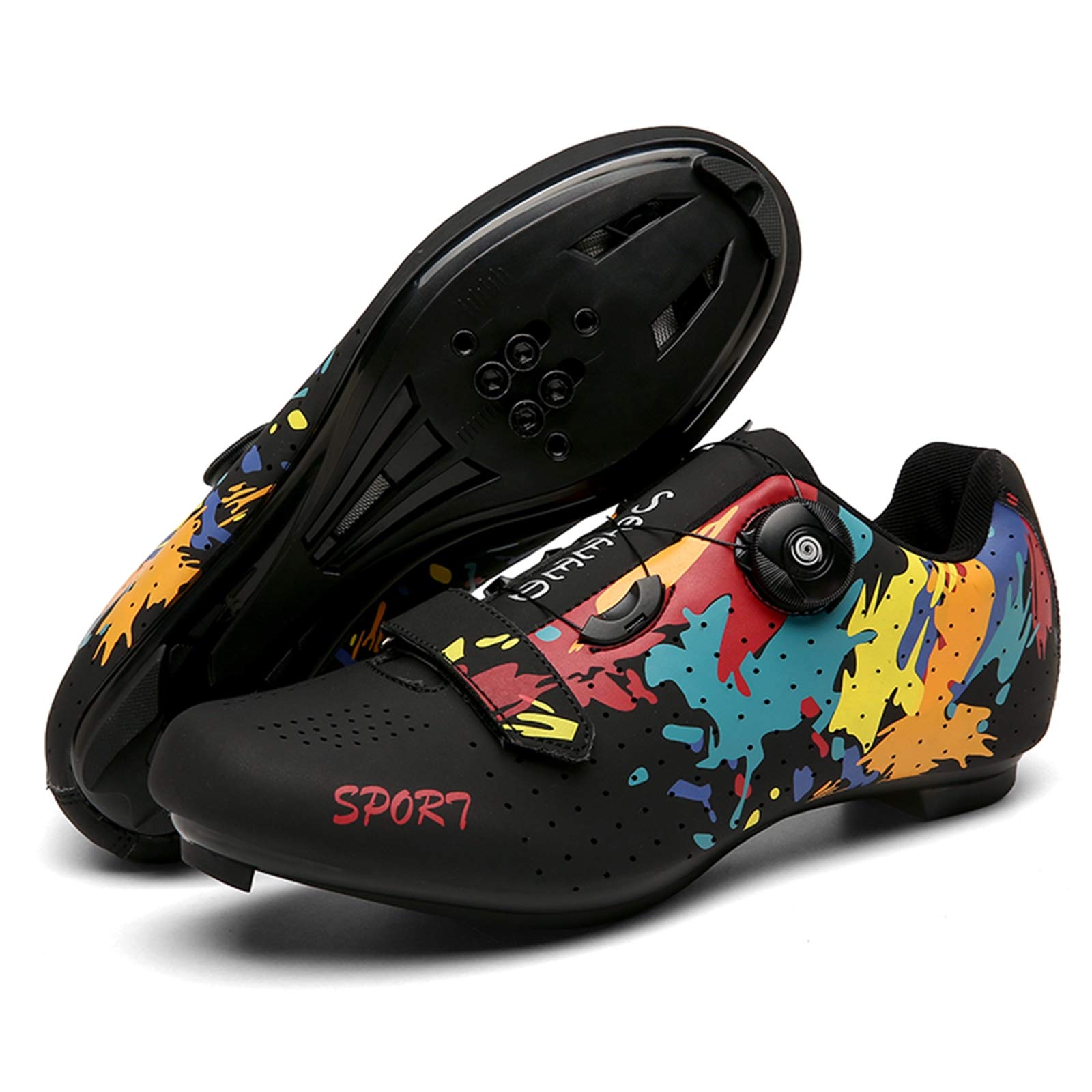 Radsportschuhe Fahrradschuhe Herren Damen Rennradschuhe Lock System Anti-Skid Atmungsaktiv Radschuhe MTB Schuhe SPD Mountainbike Schuhe
