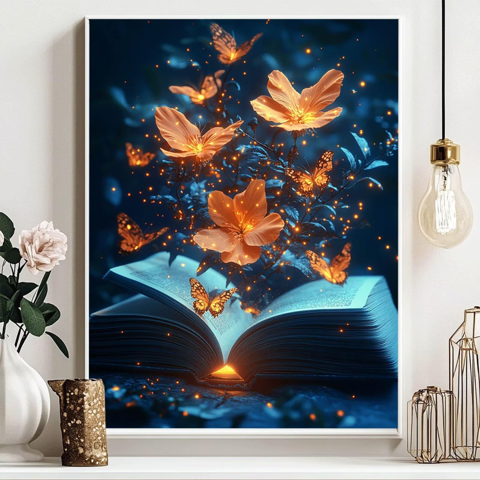 5D DIY książka do malowania diamentami pełny zestaw 80 x 60 cm, kwiat diamentowy obraz diamentowy kryształ górski haft krzyżykowy embroidery zestaw na wiosnę nowoczesny obraz salon80 x 60 cm THDZ