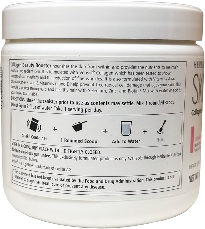 Colageno Potenciador de Belleza Herbalife SKIN Limonada de Fresa Envase 6.03 Oz.