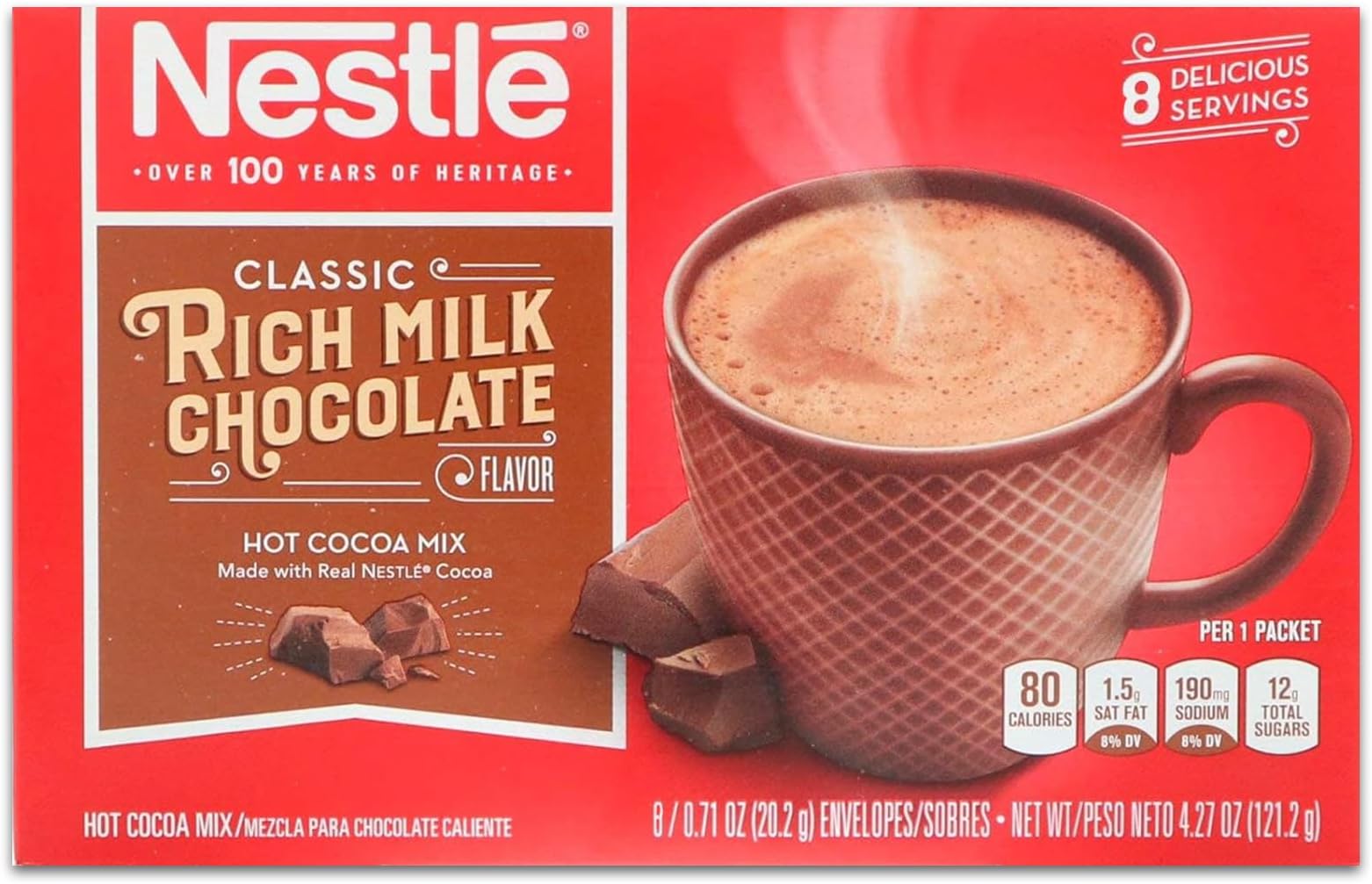 NestleRich Milk Chocolate Hot Cocoa Mix 6 Delicious Servings 6 Oz. Pk Of 3.