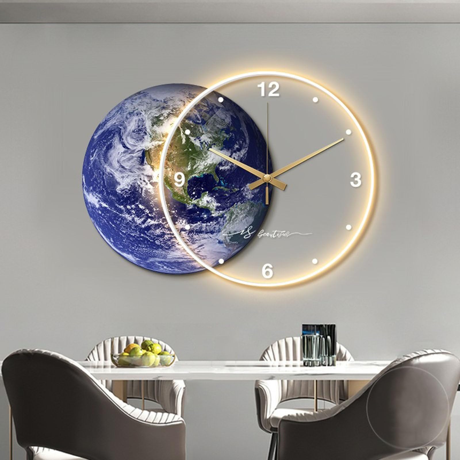 3D Moon LED Wall Lamp Modern Art Deco Lighting, Home Decor Minimalist Wall Clock, Wall Sculptures Wall Hanging Art Decorations Lamp, Oriental Decor Traditional Chinese Wall Hanging Painting