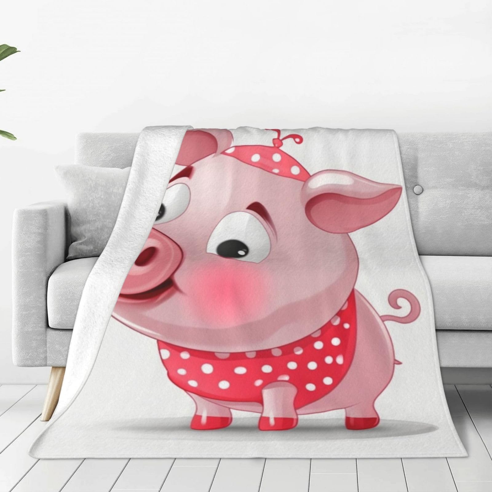 Couverture cochon rose haut de gamme en flanelle soyeuse pour lit douillet