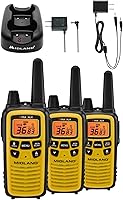 Midland LXT630X3VP3 3-Pack Walkie Talkies: 30-Mile Range FRS Radios, 36 Channels, NOAA Weather Alerts, Waterproof (Yellow/Black)