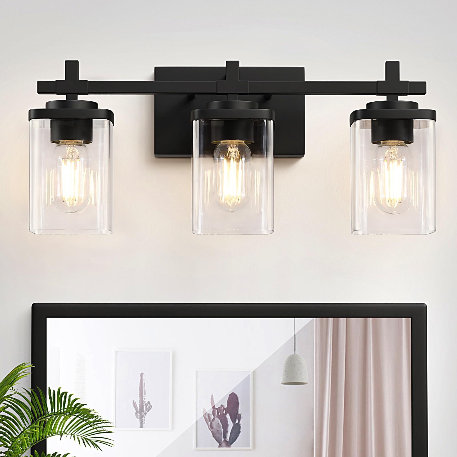 Spiglamm 3Lights Bathroom Vanity Light Fixtures Over Mirror, Modern