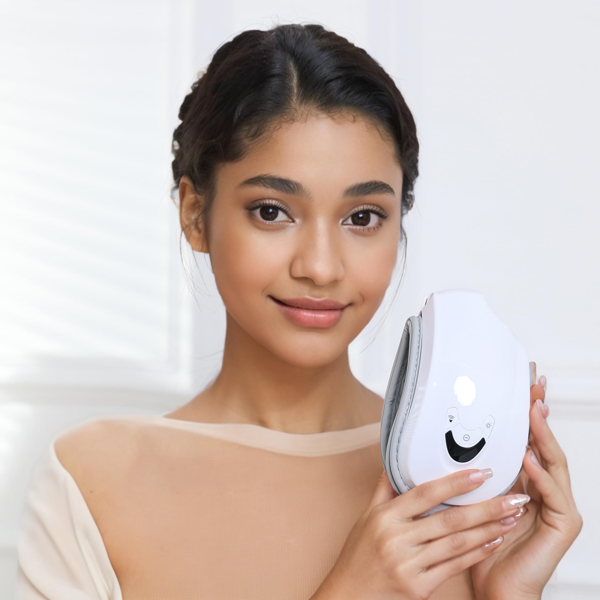 Eye Massager with Heat for Migraine Relif, Heated Eye Massage Mask with Heat, Bluetooth Music, Compression Vibration for Eye Care, Eye Strain Relief, Improve Sleep, Birthday Gifts for Women Men