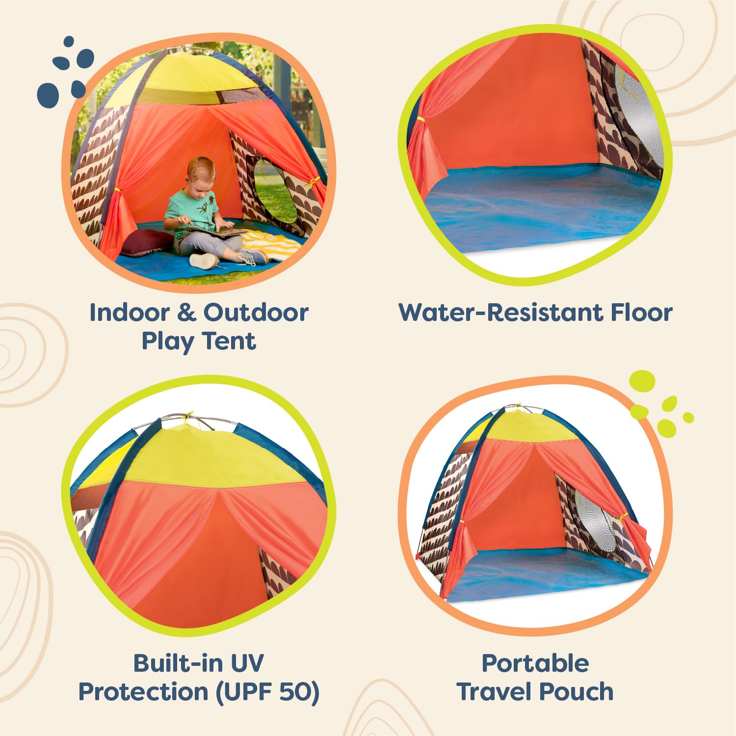 B. toys - B. Plein air - Tente pour Les Tout-Petits, Les Enfants - Intérieur et extérieur - Tente de Camping Portable - 18 Mois et +