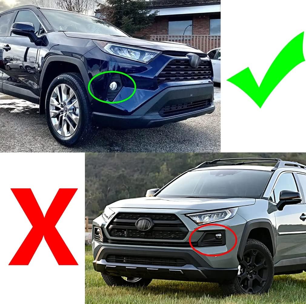 Car Accessories Fit For Toyota RAV4 2019 2020 2021 2022 Front Fog Light Lamp Cover Bezel Trims (Carbon Fiber Style) ABS 2PCS