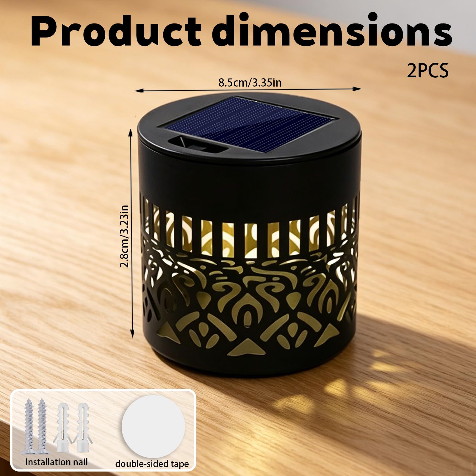 Lanterne Solaire Mandala, Métal LED Nomade Etanche Exterieur a Suspendre Lampe Solaire Exterieur a Poser, Ampoule Solaire Exterieur pour Jardin Terrasse Deco Balcon Amenagement Balcon (2 pièces) - 2