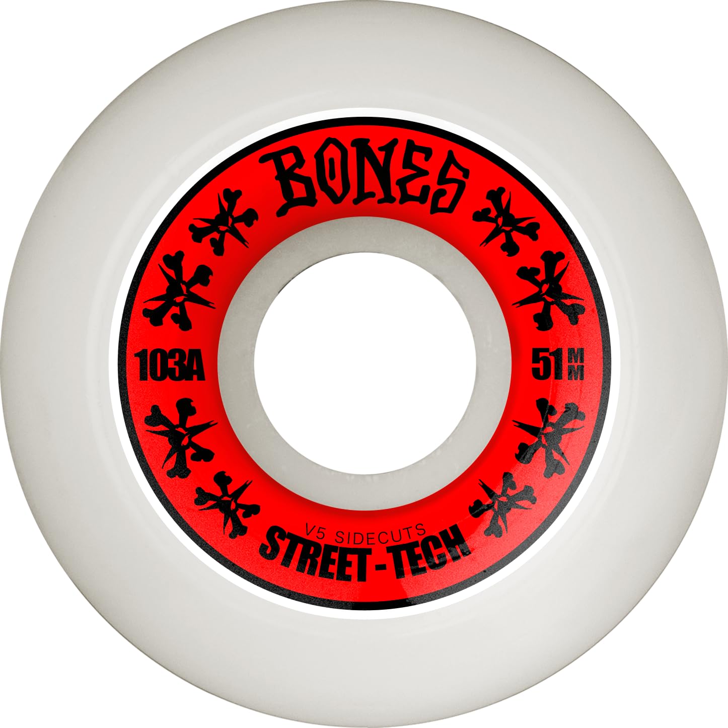 Bones Wheels Street Tech Formula STF Sidecuts Skateboard Wheels, 51mm, 103A, V5 Sidecut