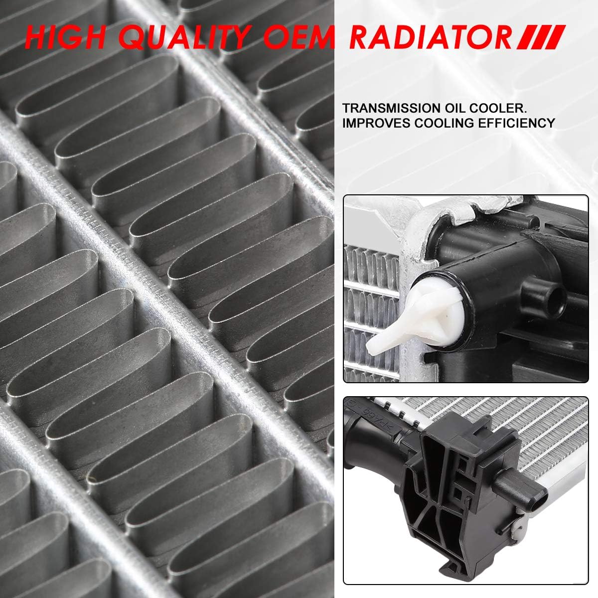 Auto Dynasty Radiator Compatible with 2014-2018 Jeep Cherokee AT MT, DPI 13401 Factory Style 1-Row Cooling Radiator, Aluminum Core