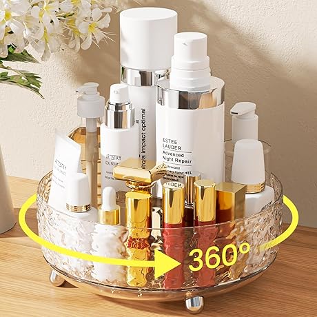 ✪XL Makeup Organizer Countertop, Rotating Perfume Organizer, Bathroom Organizer and Storage, Skin...