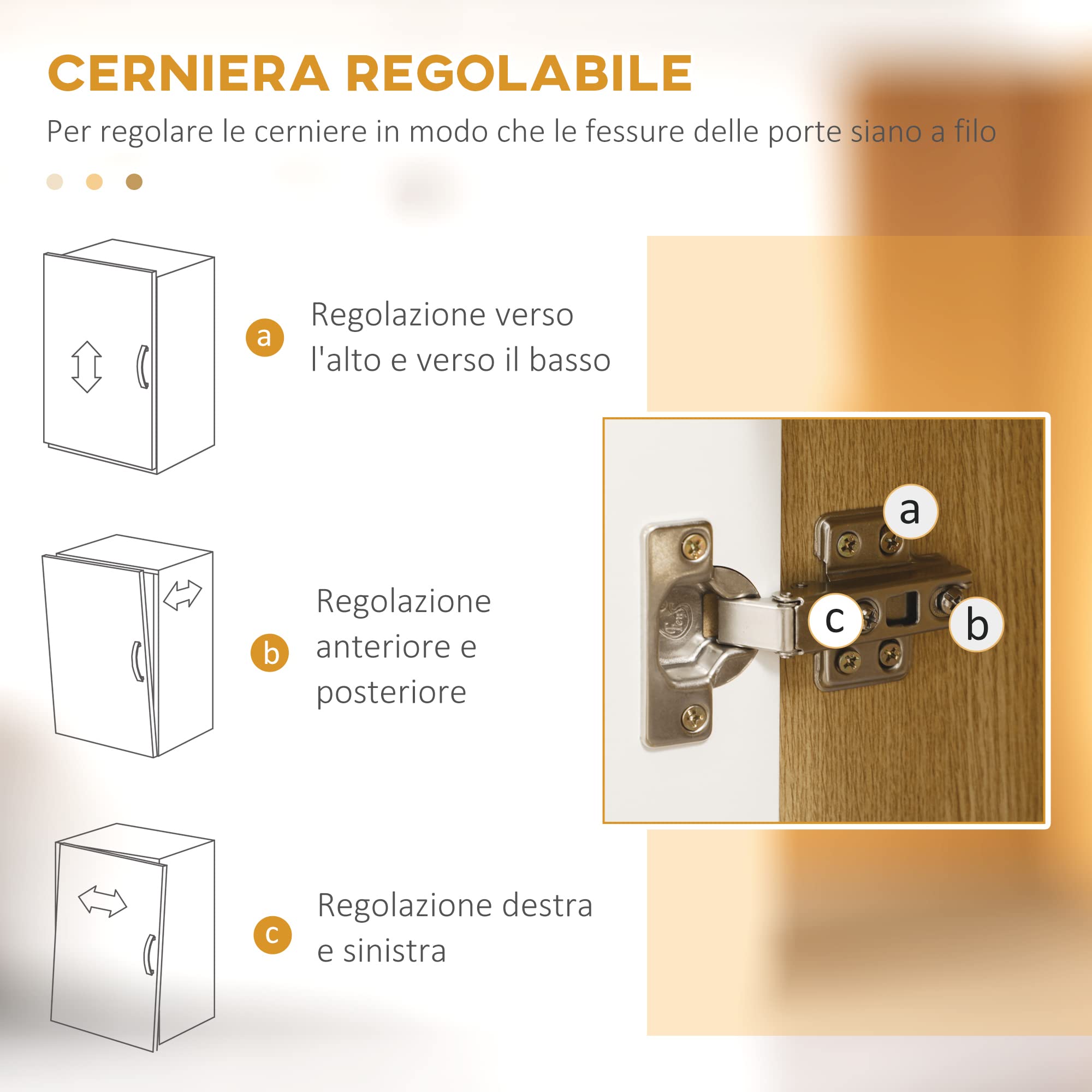 HOMCOM Mobile Dispensa Alto in Truciolato Bianco e color Legno a 4 Ante con Armadietti e Ripiano Aperto, per Cucina e Soggiorno, 80x40x180 cm