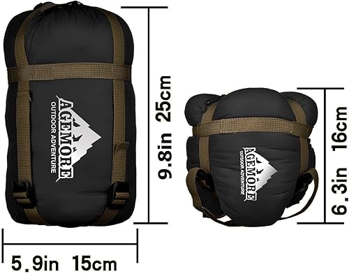 Miniatura 7 de AGEMORE Saco de dormir ultraligero para clima cálido, ligero, impermeable, compacto, para primavera, verano y otoño, 75 pulgadas de largo x 30