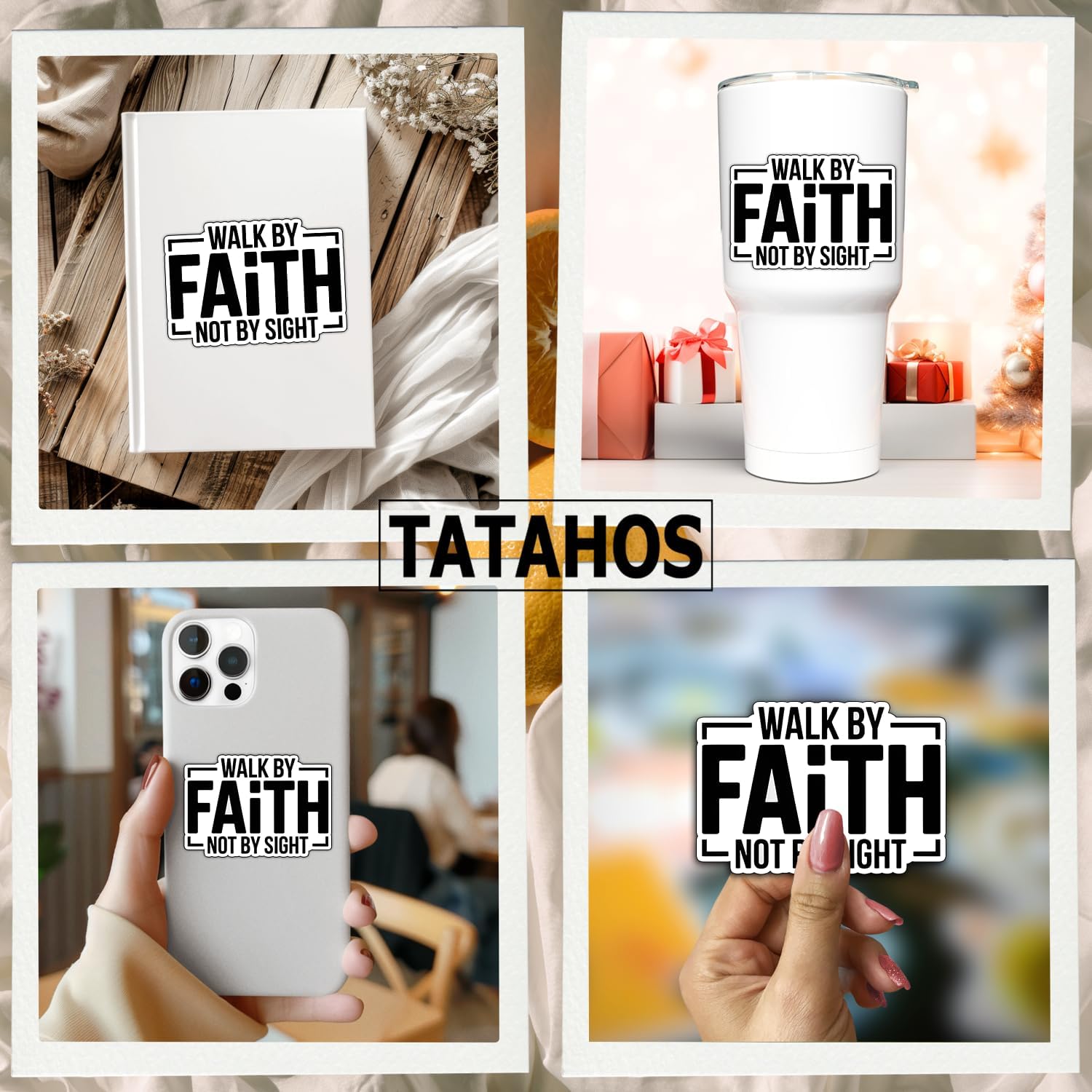 (3Pcs) Walk by Faith Not by Sight Stickers Christian Inspirational Bible Verse Quote Waterproof Vinyl Decal Kindle Water Bottle Bumper Car Hard Hat Phone Laptop Religious Scripture Prayer Gifts - 3x2 - Image 3
