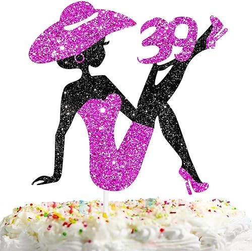 Miniatura 4 de Decoración para tartas de niña sentada para niña, dama, 50 cumpleaños, maquillaje, spa, tema, fiesta, suministros de decoración de 50 siluetas,