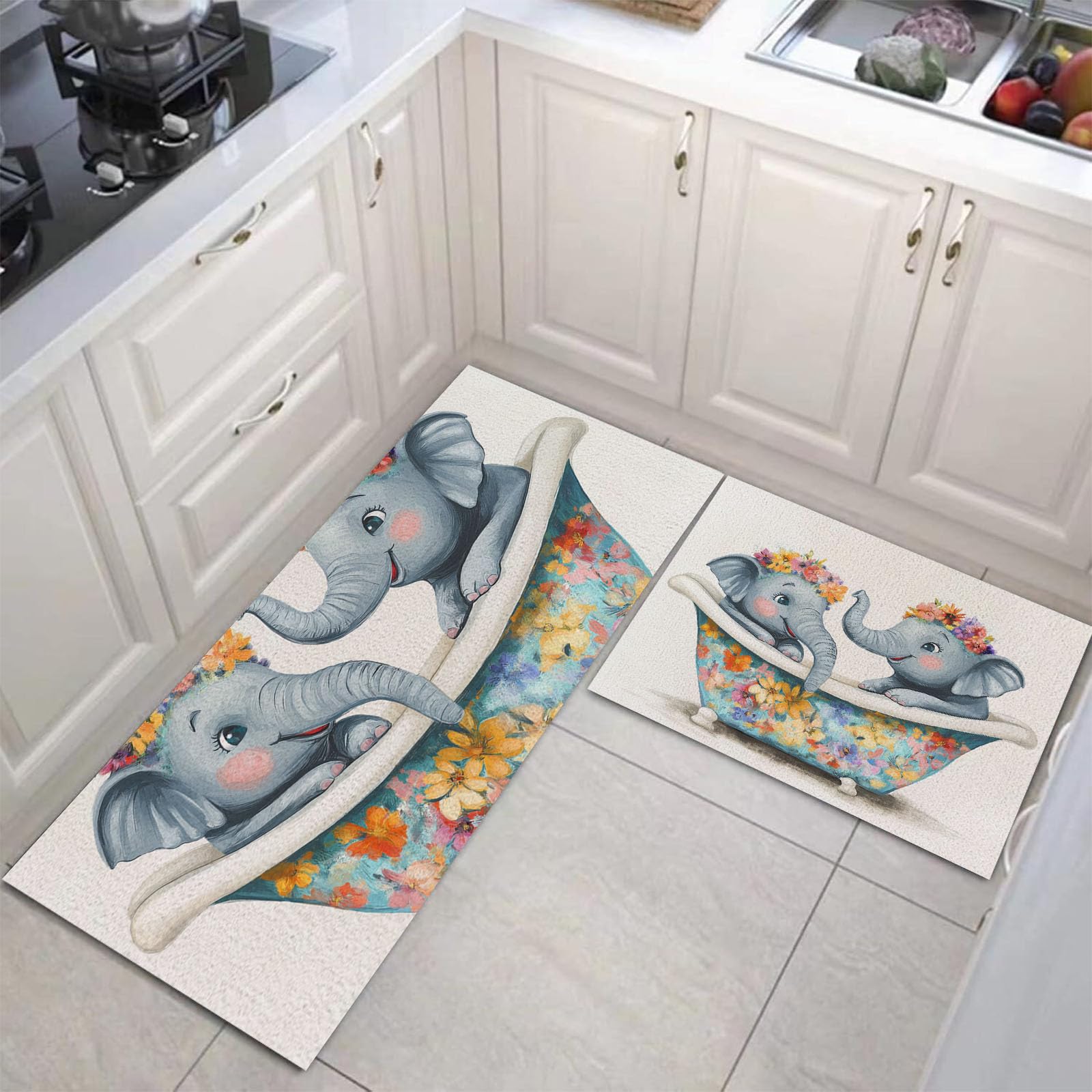 Tapis de sol cuisine lavable et antidérapant lot de 2 pièces
