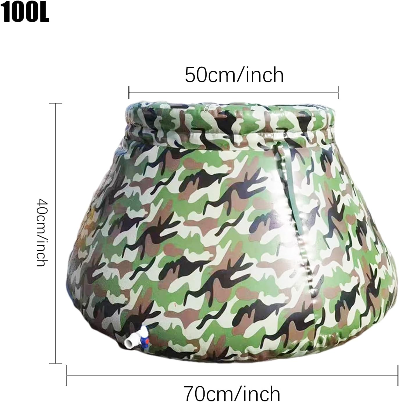 Foldable Water Container, Foldable 100L Water Tank, Soft Large Capacity Storage Bladder Portable Rain Barrel for Construction Site