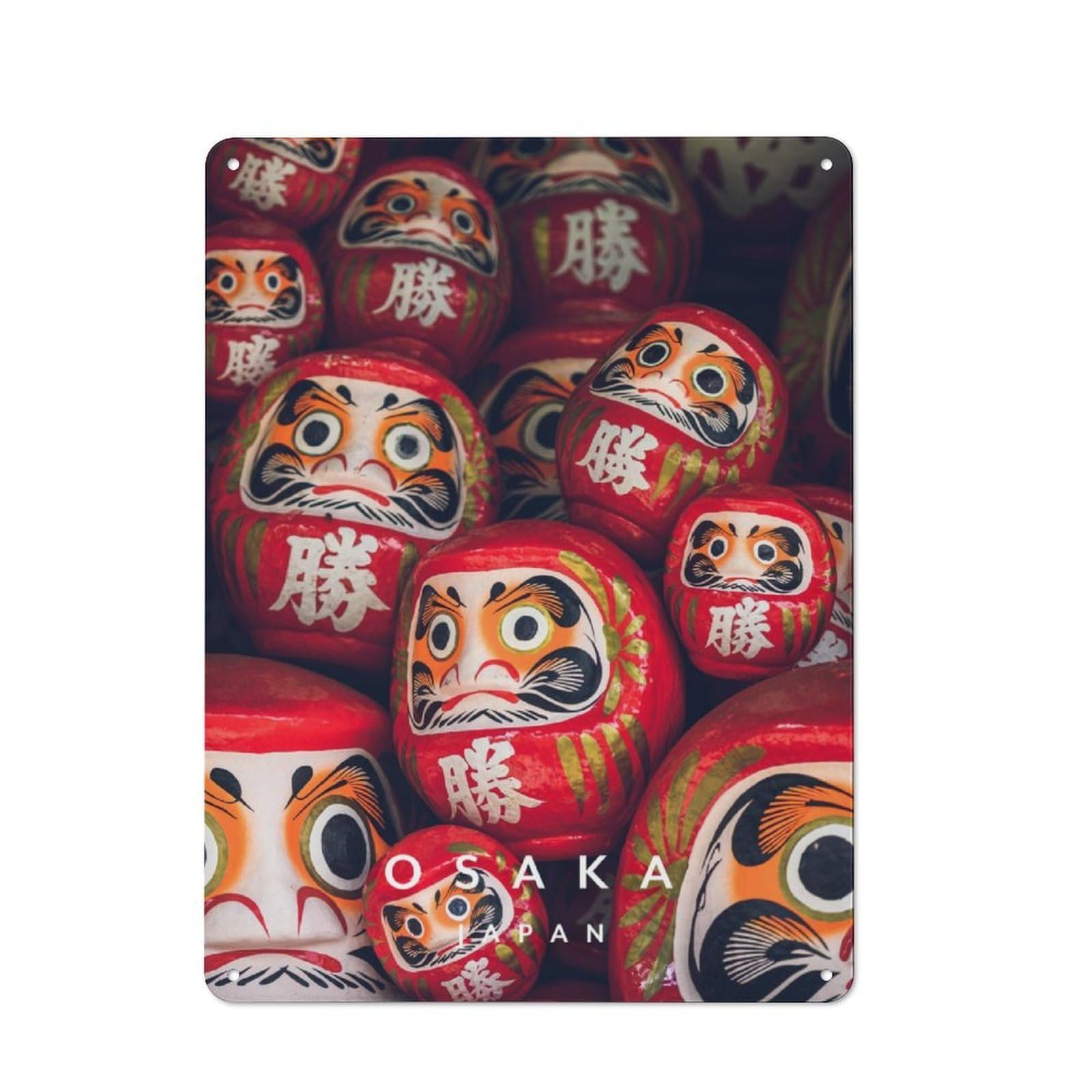 Junmoney Daruma Dolls Shed Metal Sign With Design 40X30cm, Vintage Porch Wall Decor For Patio Bar, Workshop, Shed Or Kitchen