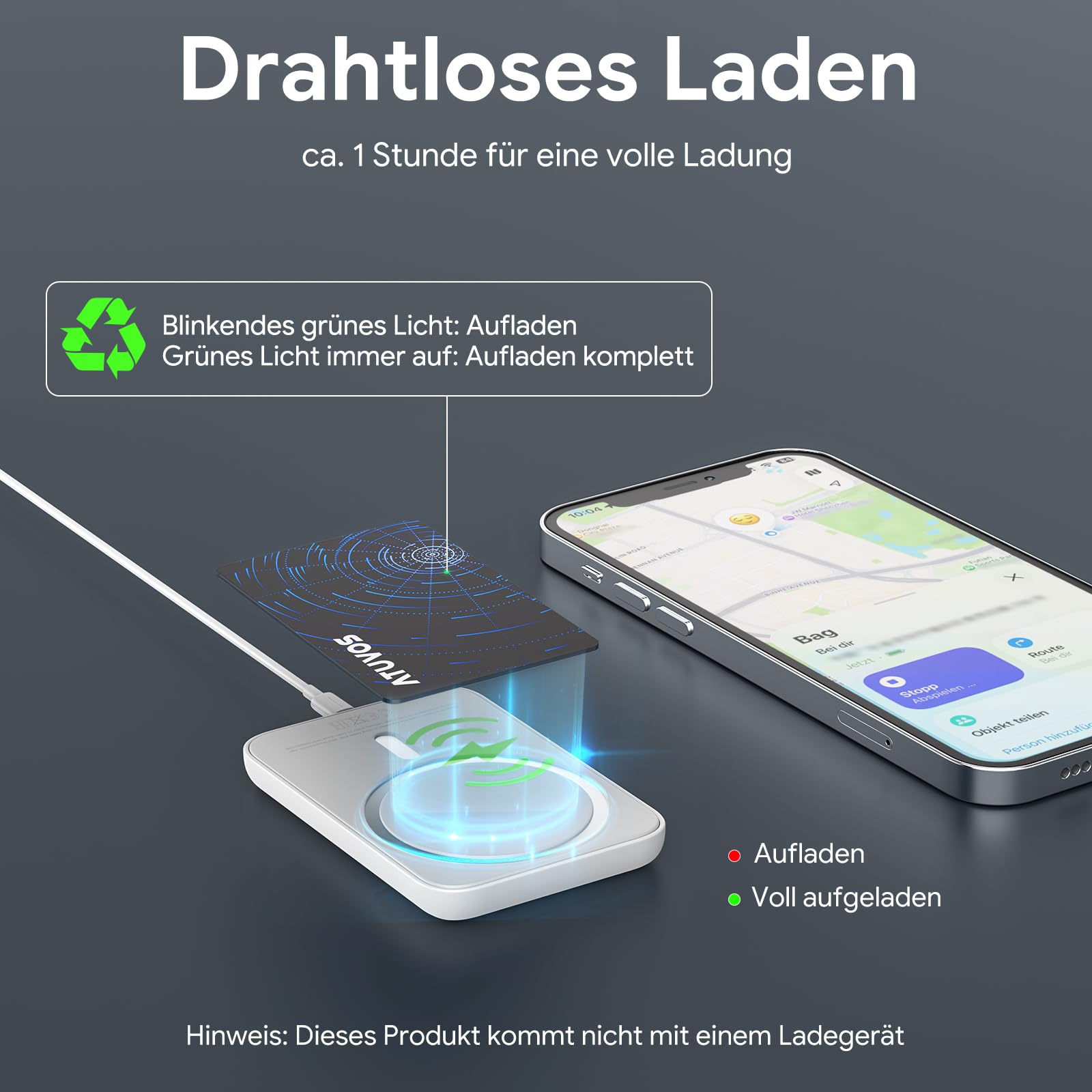 ATUVOS Neu Dual-System Air Tag Karte Pro für Android & iOS, Wiederaufladbarer Wallet Tracker Card Kompatibel mit Google Mein Gerät Finden or Apple Wo ist? App, Gegenstände-Finder, Thin 1.6mm 2er Pack