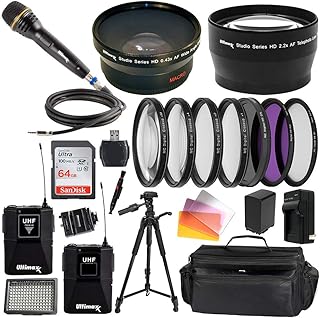 Ultimaxxâ€™s Professional Broadcasting Accessory Bundle Includes Studio Wireless Microphone and More for Canon Compatible with:Canon XA40,XA45,XA50, XA55,XA60,XA65, XA70,XA75,XA5, XA11, and More
