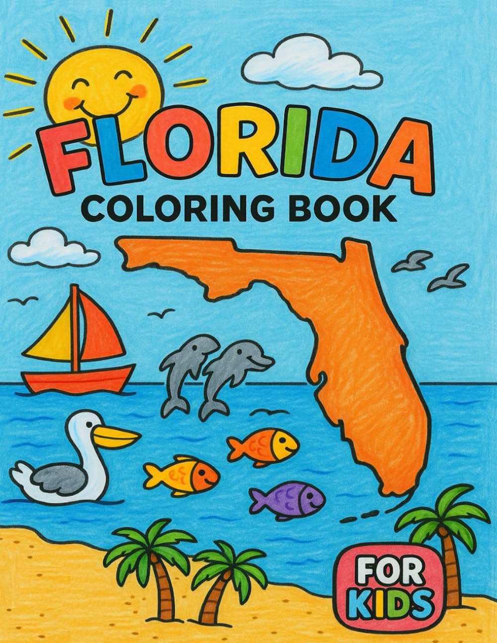 Florida Coloring Book: A Fun and Educational Coloring Adventure for Kids | Explore Florida’s Animals, Landmarks, and Nature (USA Coloring Books)