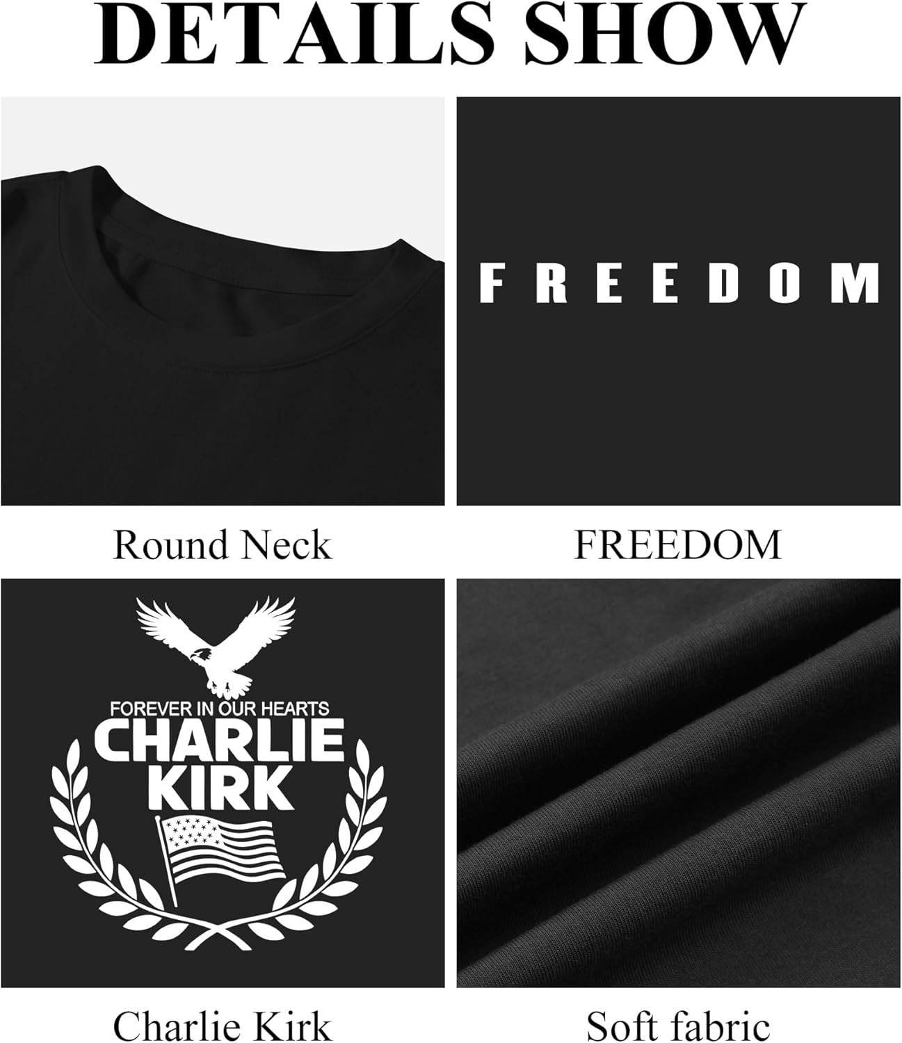 KESIHAN Freedom Shirt Charlie Kirk T Shirts American Patriotic Freedom Shirts for Men Casual Graphic Tees Top - Image 6