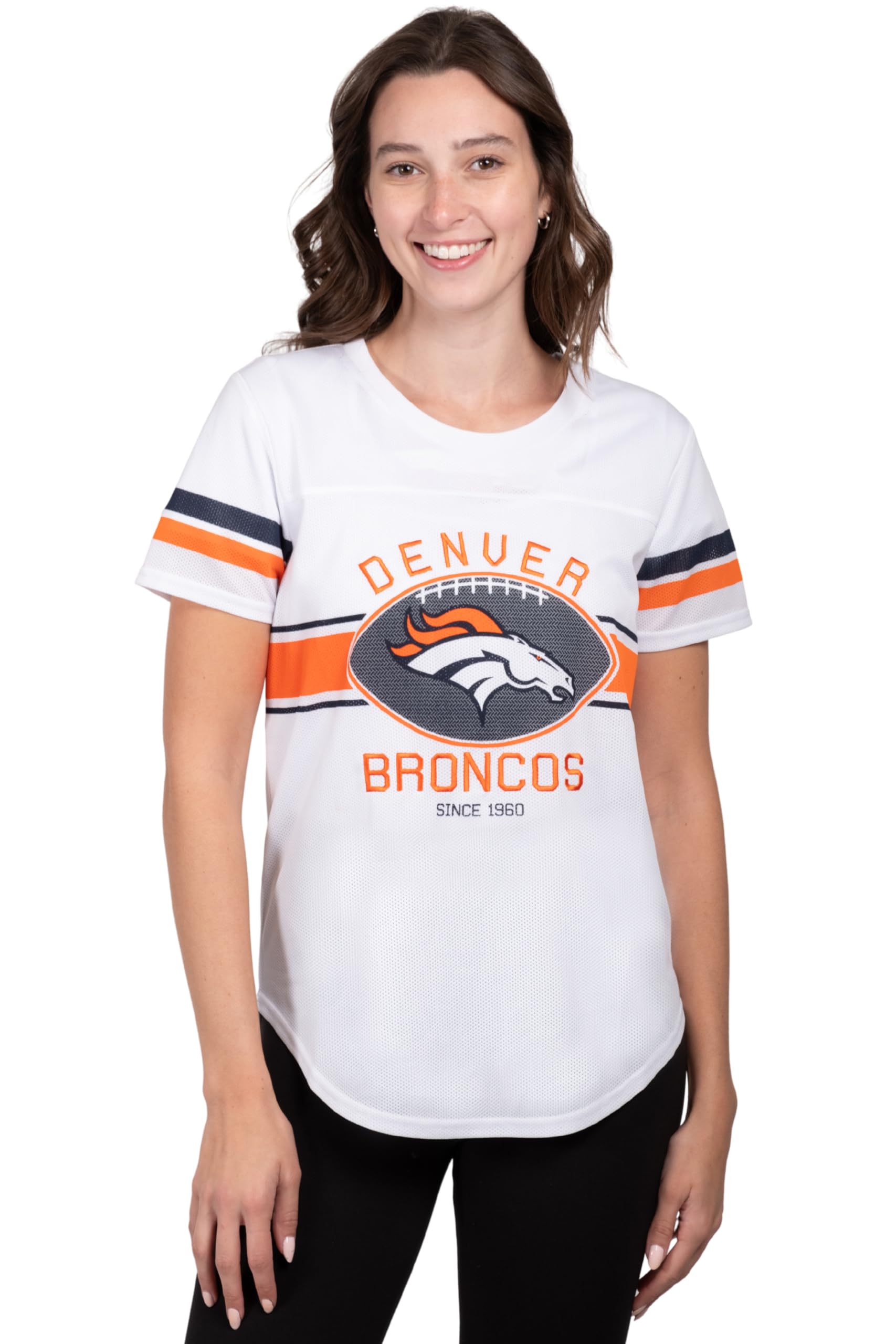 Ultra Game Womens Standard Soft Mesh Jersey Varsity Tee Shirt White, Small