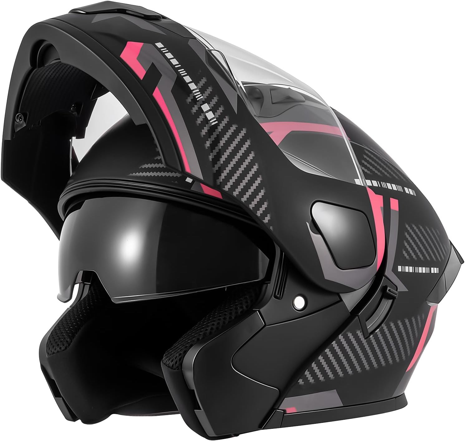 Motorcycle Helmets Modular Full Face Moped Helmet,DOT Approved Modular Flip-Up Dual Visor Motorcycle Full Face Helmet for Adults Men & Women