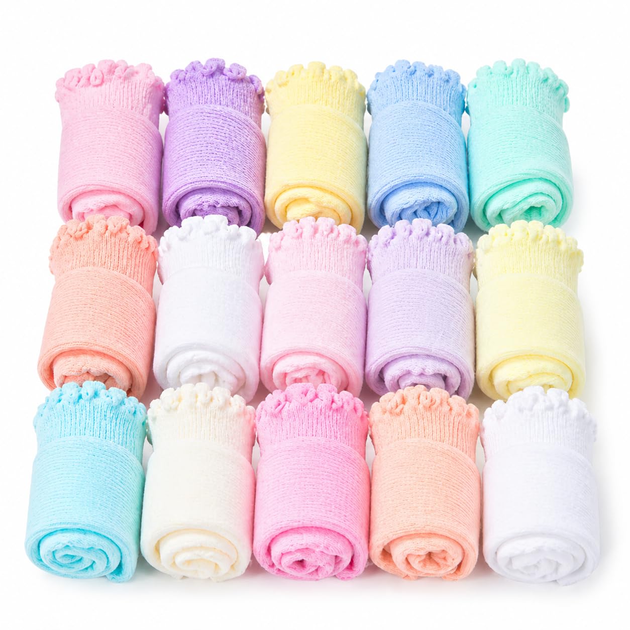 HIMAYASPS Candy Jaunty Mix Toddler Socks 15 Pairs | Stretch Elastic | Breathable Knit | Age 1-3 Yrs