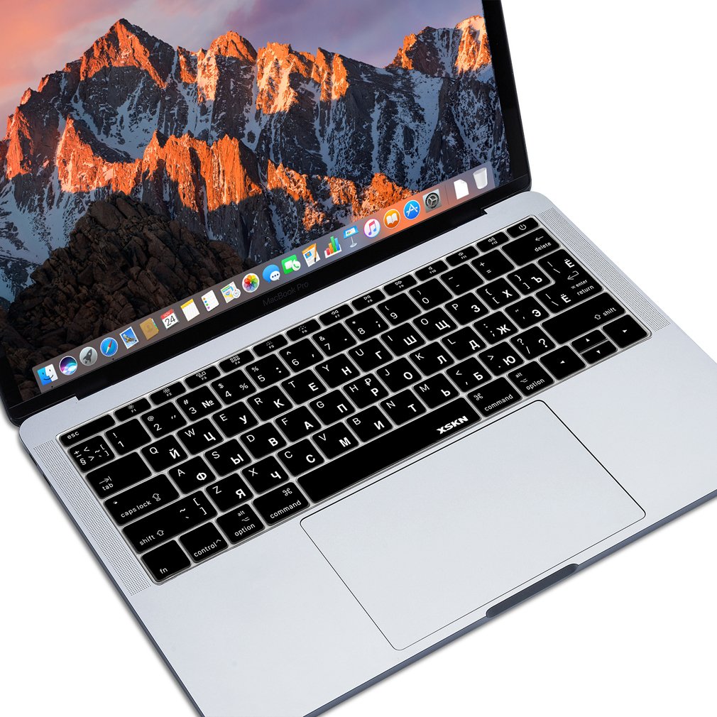 Macbook Pro 15インチ+ スキン　2016 Amazon.com: XSKN Russian/English Keyboard Cover Silicone Skin for