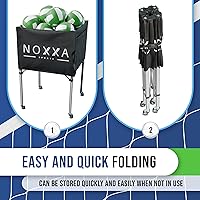 Vista 3 de Volleyball Cart with Wheels - Portable Volleyball Ball Cart Bag on Wheels, Collapsible Sports Ball Equipment Storage Cart for Volleybal, Indoor and