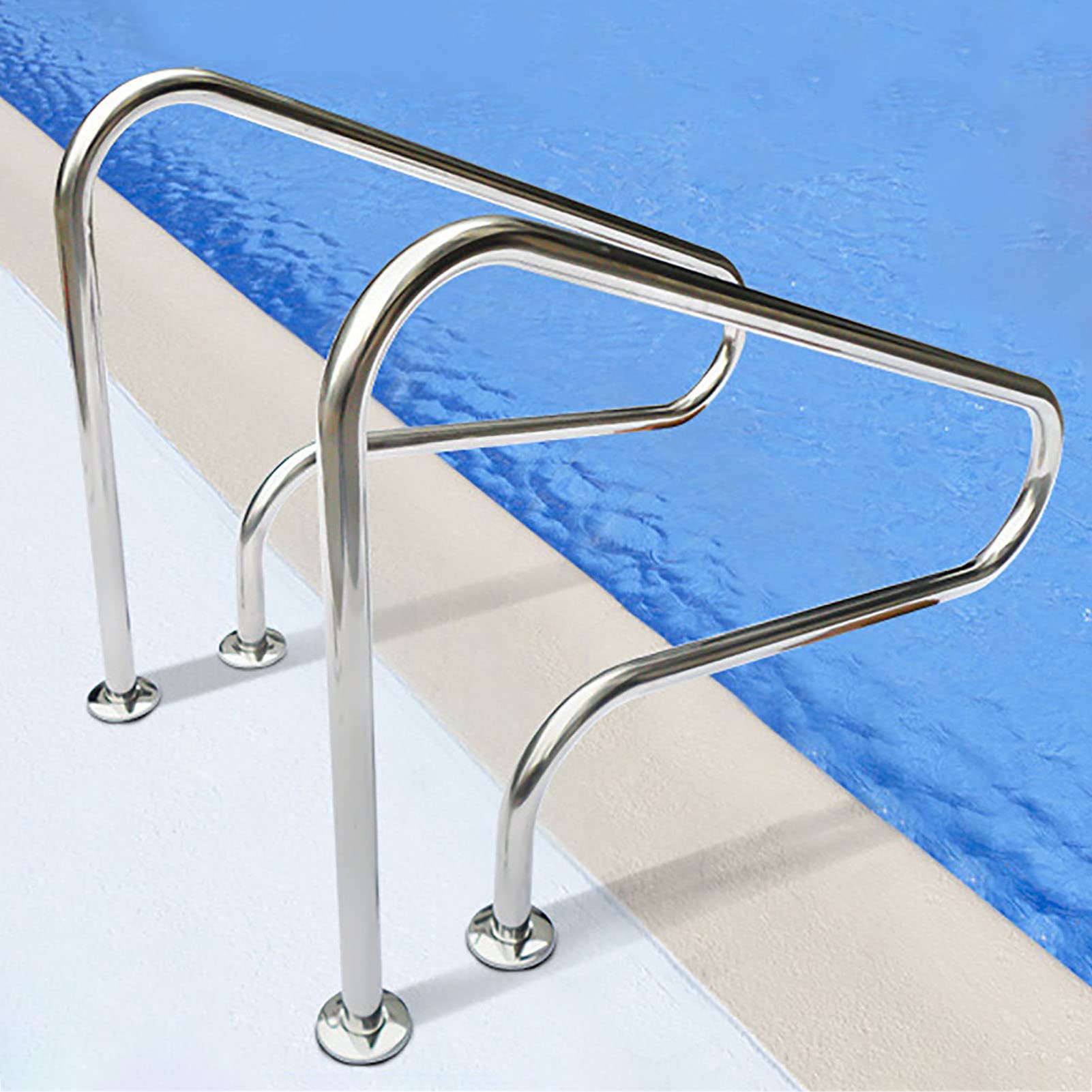 Main courante de piscine anti-glissade en acier 304, rampe de protection 80 x 80 cm lot de 2