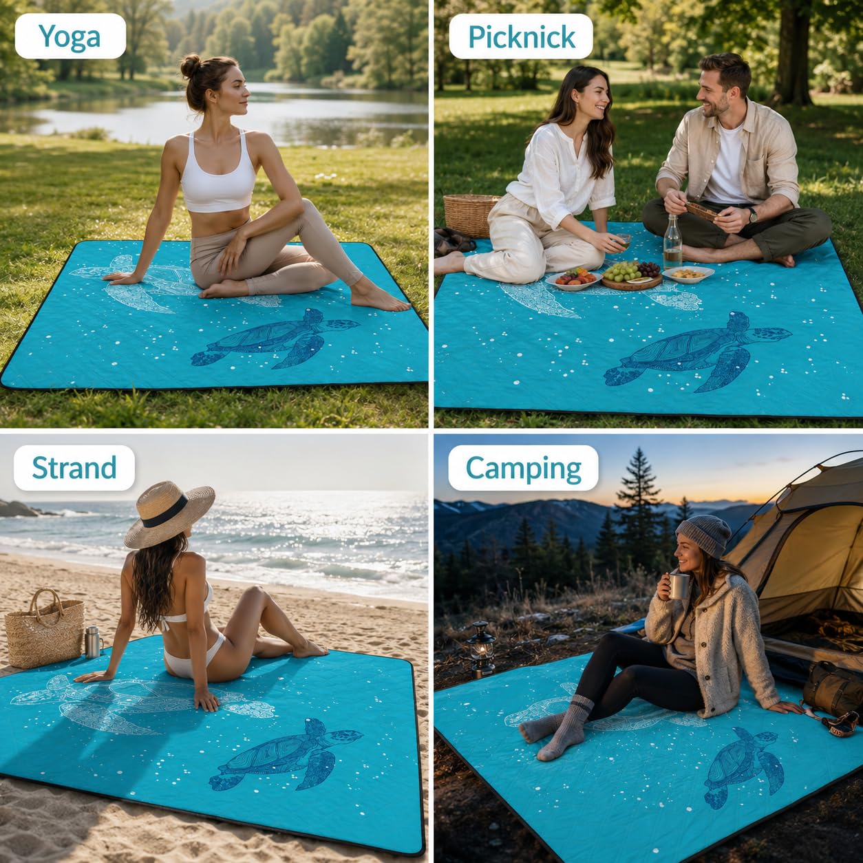 Picknickdecke 200x200 Cm – Wasserdicht, Sandfrei, Faltbar – Mit PEVA-Unterseite, Für 4-6 Personen – Regenbogen-Design, Für Strand, Camping, Park & Reisen Picknickdecke 200x200 Cm – Wasserdicht, Sandfrei, Faltbar – Mit PEVA-Unterseite, Für 4-6 Personen – Regenbogen-Design, Für Strand, Camping, Park & Reisen