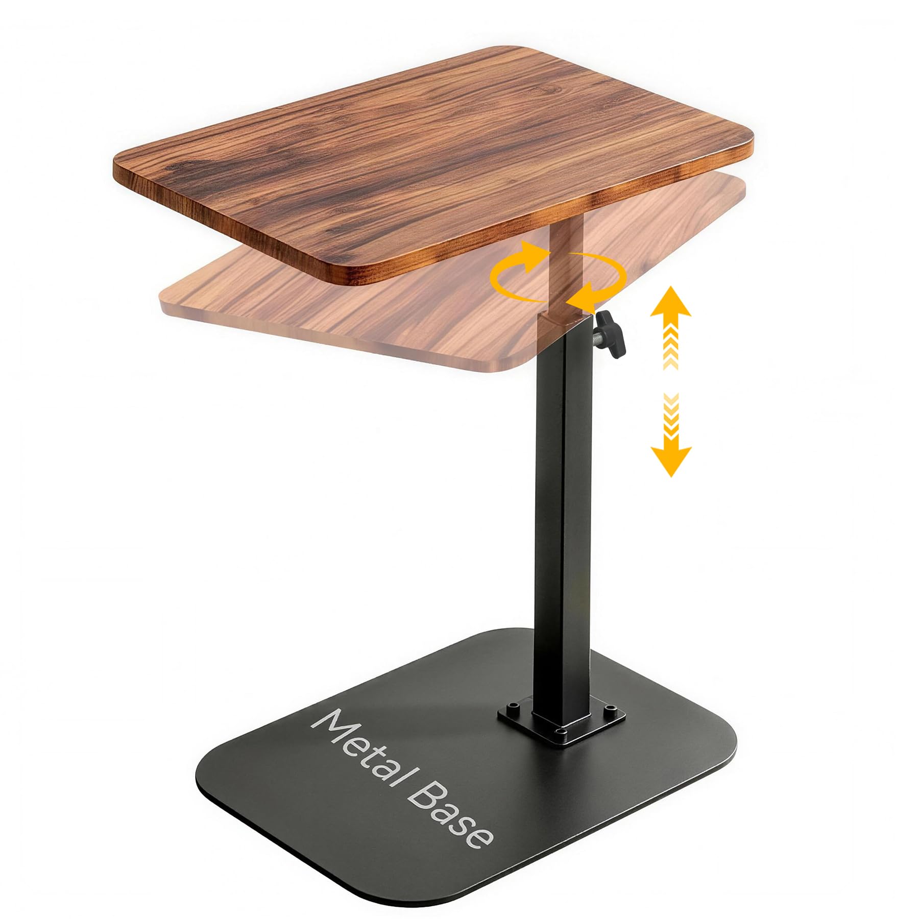 Adjustable TV Tray Table, 360° Swivel C-Shaped End Table that Slides Under Couch, Sofa, Bed, Recliner Chair, Small Side Table Desk for Laptop, Food Eating, Living Room, Bedroom, Small Spaces-image-27