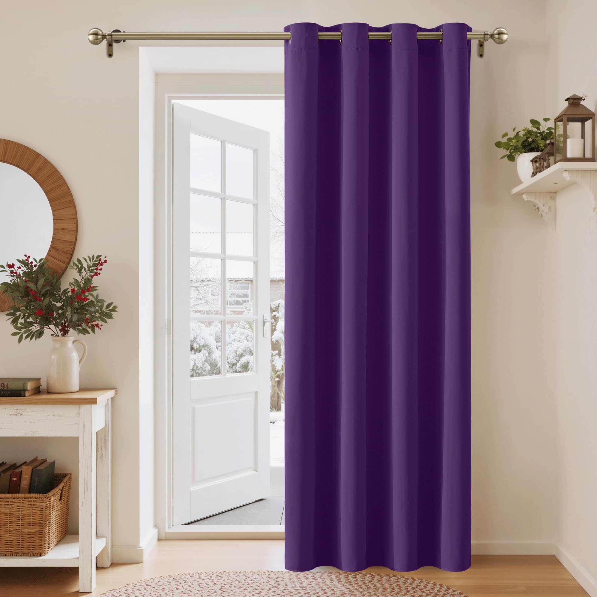 PONY DANCE Cortinas Aislantes Frio y Calor Opaca Termica Aislante con Ojales, Curtains Blackout para Ventana de Salon 1 Pieza, 140X240 CM (Ancho x Alto), Morado Global Recycled Standard OEKO-TEX STANDARD 100 Global Recycled Standard Global Recycled Standard