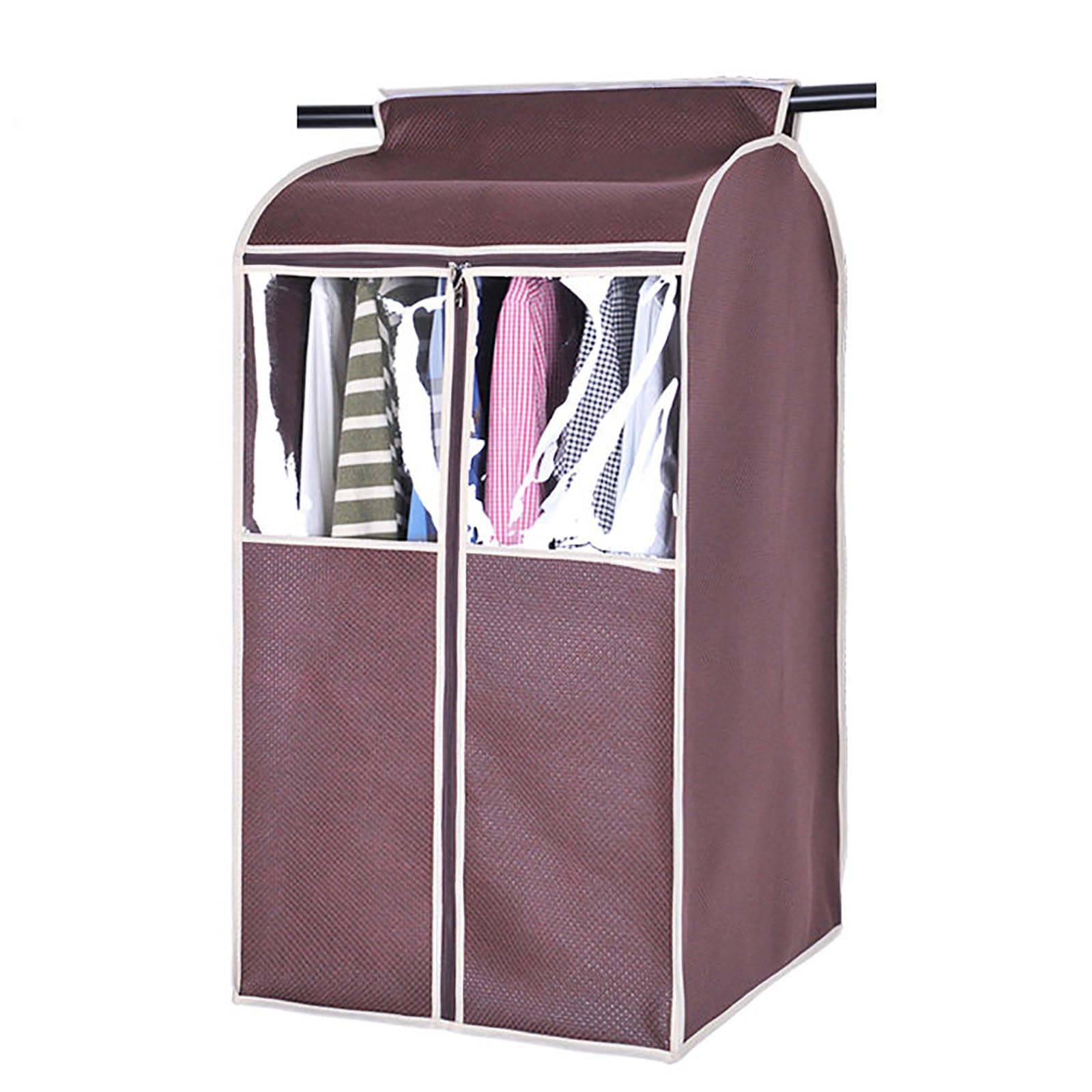 Hanging Garment Bags, Breathable Full Enclosed Clothes Cover for Closet Storage, Dustproof Protector for Coats, Suits, Wardrobes(Brown,78 * 52 * 85cm/31 * 20 * 33in)