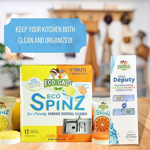 Miniatura 2 de Eco-Gals Eco Spinz - Limpiador de eliminación para cocina más fresca y desecho, además de imán para lavavajillas de Eco-Gals para ayudar con la