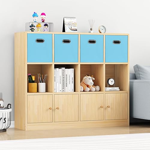 Vista 115 de Cubos de almacenamiento plegables negros, caja de almacenamiento de tela, cestas organizadoras con asas dobles para organizador del hogar