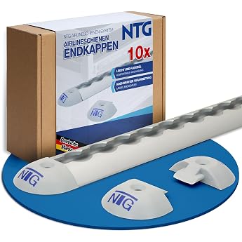 NTG End Cap Airline Rail Pack of 10   Insert Cap Round Made of Plastic