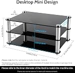 KGUSS Mini Composant audio Rack noir acrylique 2-Layer Supports en aluminium Rack petit bureau pour HiFi Amplificateur dac (Noir)