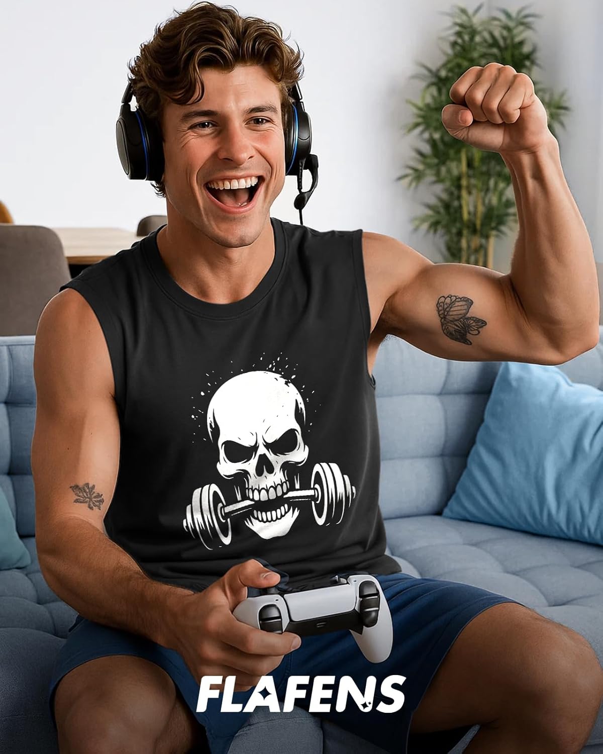 Flafens Tank Tops Men - Sleeveless Shirts for Men Graphic Cotton Mens Tank Tops Summer Fashion Casual Loose Fit Tanktop - Image 6