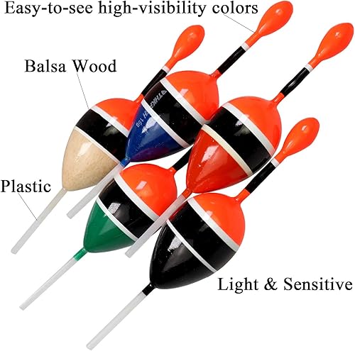 Miniatura 12 de THKFISH Flotadores de pesca Bobbers Slide Floats Balsa Fishing Bobber Slip Bobbers para Crappie Panfish Trucha Bass (1/2 oz 2 x 5.28 pulgadas) (1/6