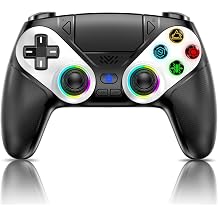 Dinosoo RGB Wireless Controller f r PS5/PC Bluetooth Gamepad with Back Paddles Touchpad 35-mm-Audioanschluss Dual-Vibration Macro Turbo 6-Achsen-Sensor-Schwarz