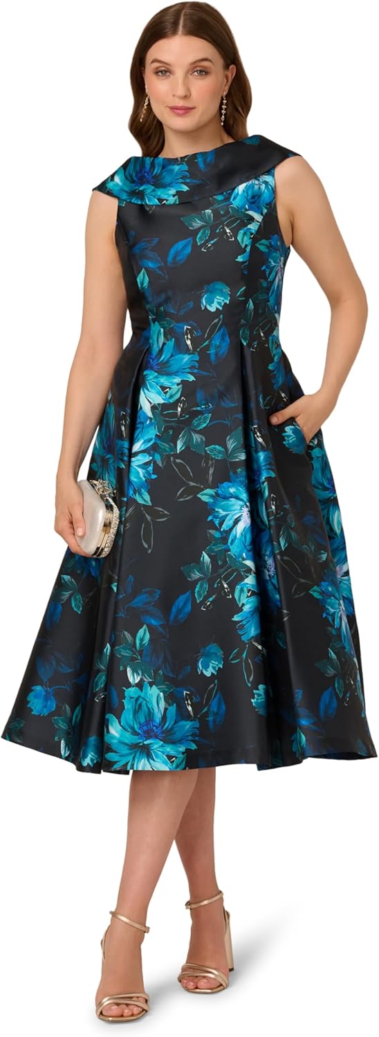 Adrianna Papell Women's Roll Neck Midi Dress - Image 4