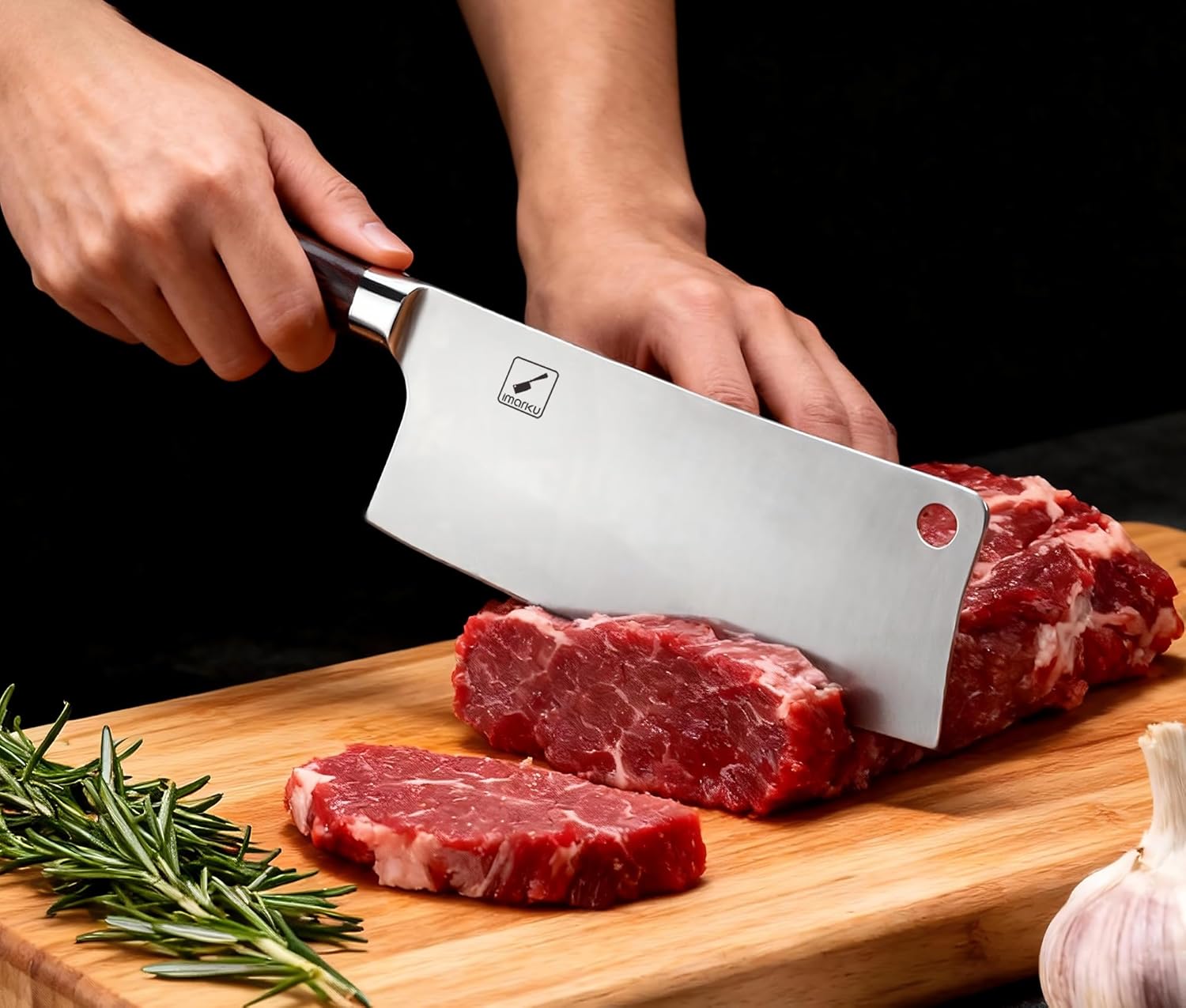 imarku Santoku Knife 5 inch and Meat Cleaver 7 Inch