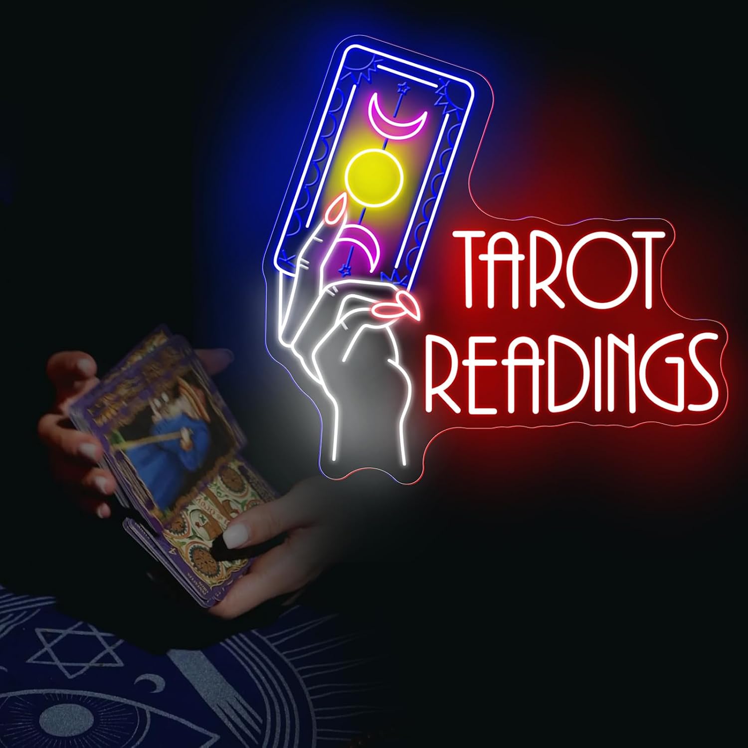 Tarot Card Readings Neon Sign for Psychic Shop Fortune Teller Wall Decor image 2