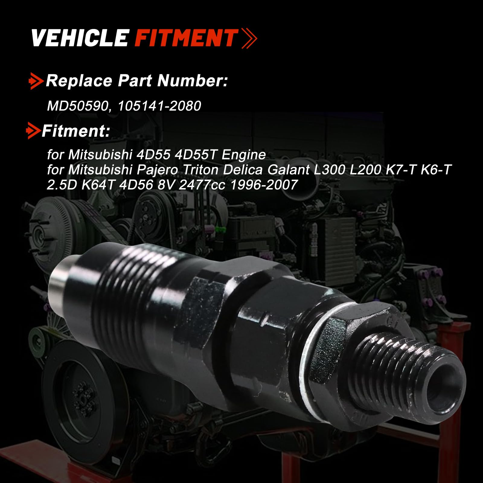 DETO×4bottles Amazon.com: 4pcs 4D55 4D55T Engine Fuel Injector Nozzle MD50590