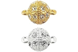 LolliBeads Crystal Style Bling Rhinestone Pave Ball Magnetic Beads Clasp for Bracelet & Necklace